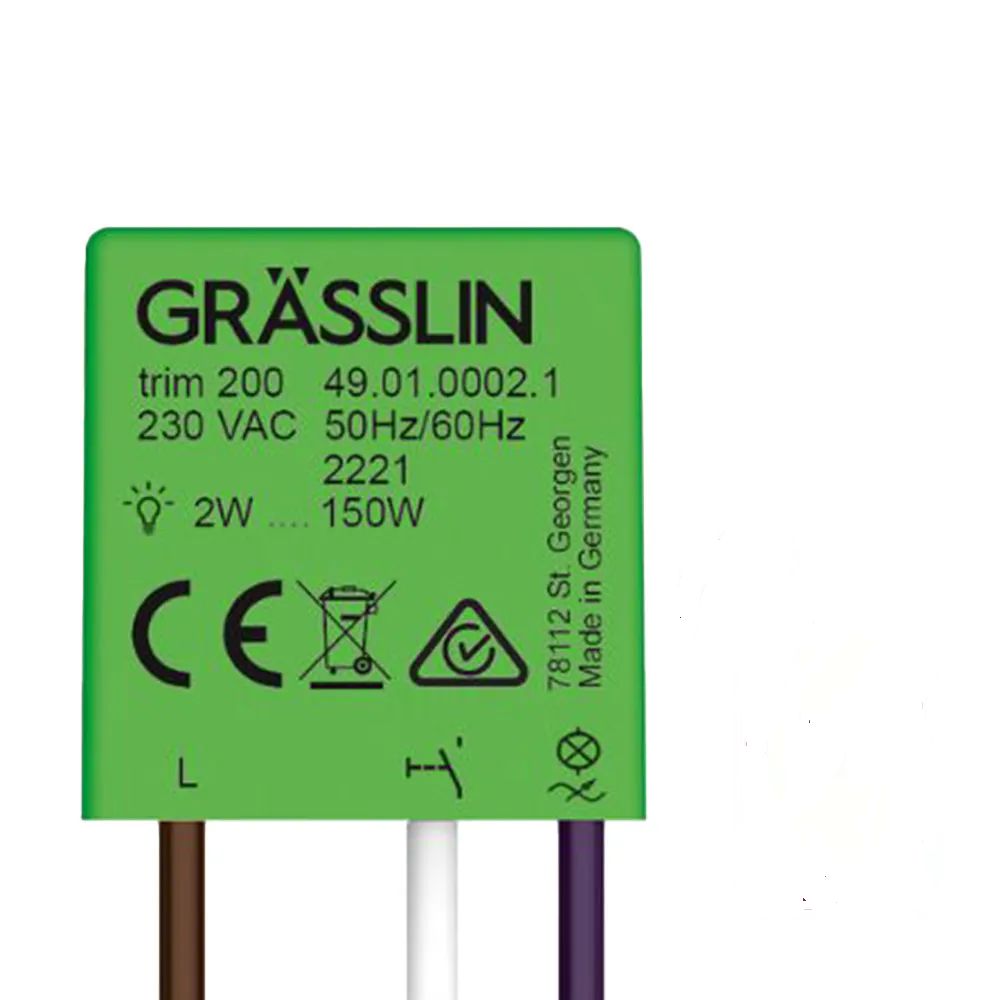 Grasslin 1 Gang Dimmer Switch, 230V ac, 150 W