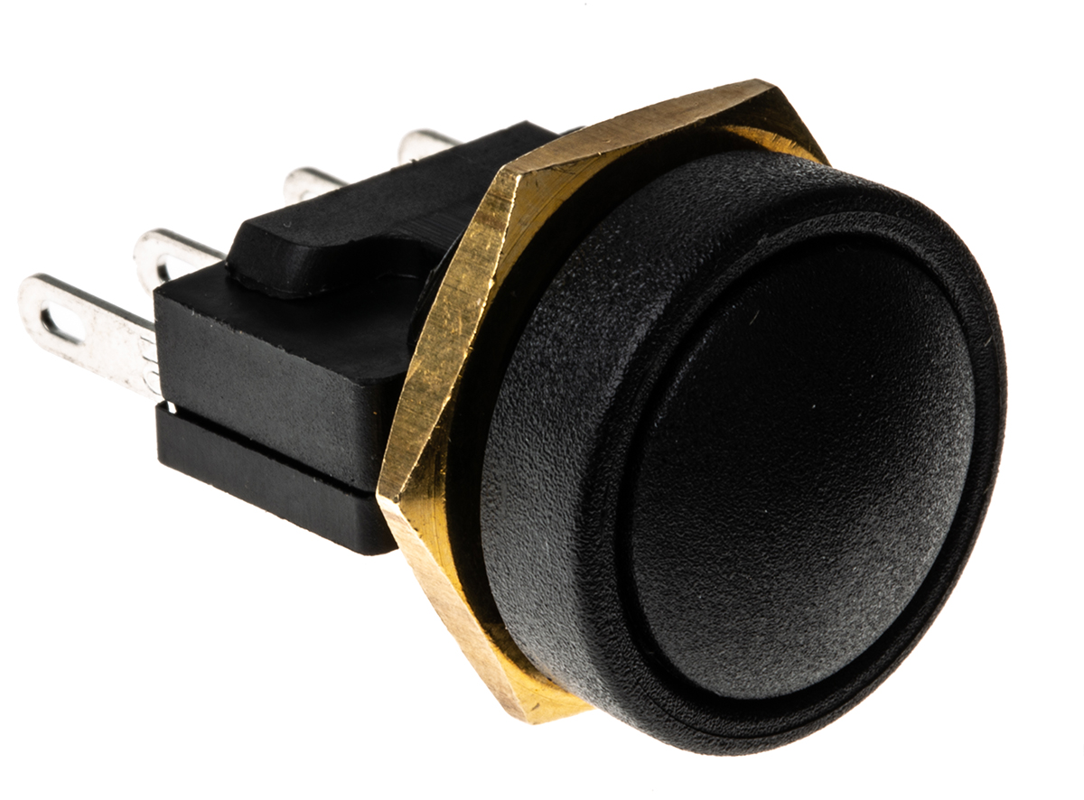ITW Switches 49-59 Series Push Button Switch, Momentary, Panel, 16 mm Cutout, SPDT, Clear LED, IP67, 50 V dc 250 V ac