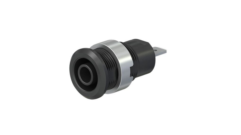 Staubli Black Female Banana Socket, 4 mm Connector, Screw Termination, 1kV, 24A, Nickel Plating