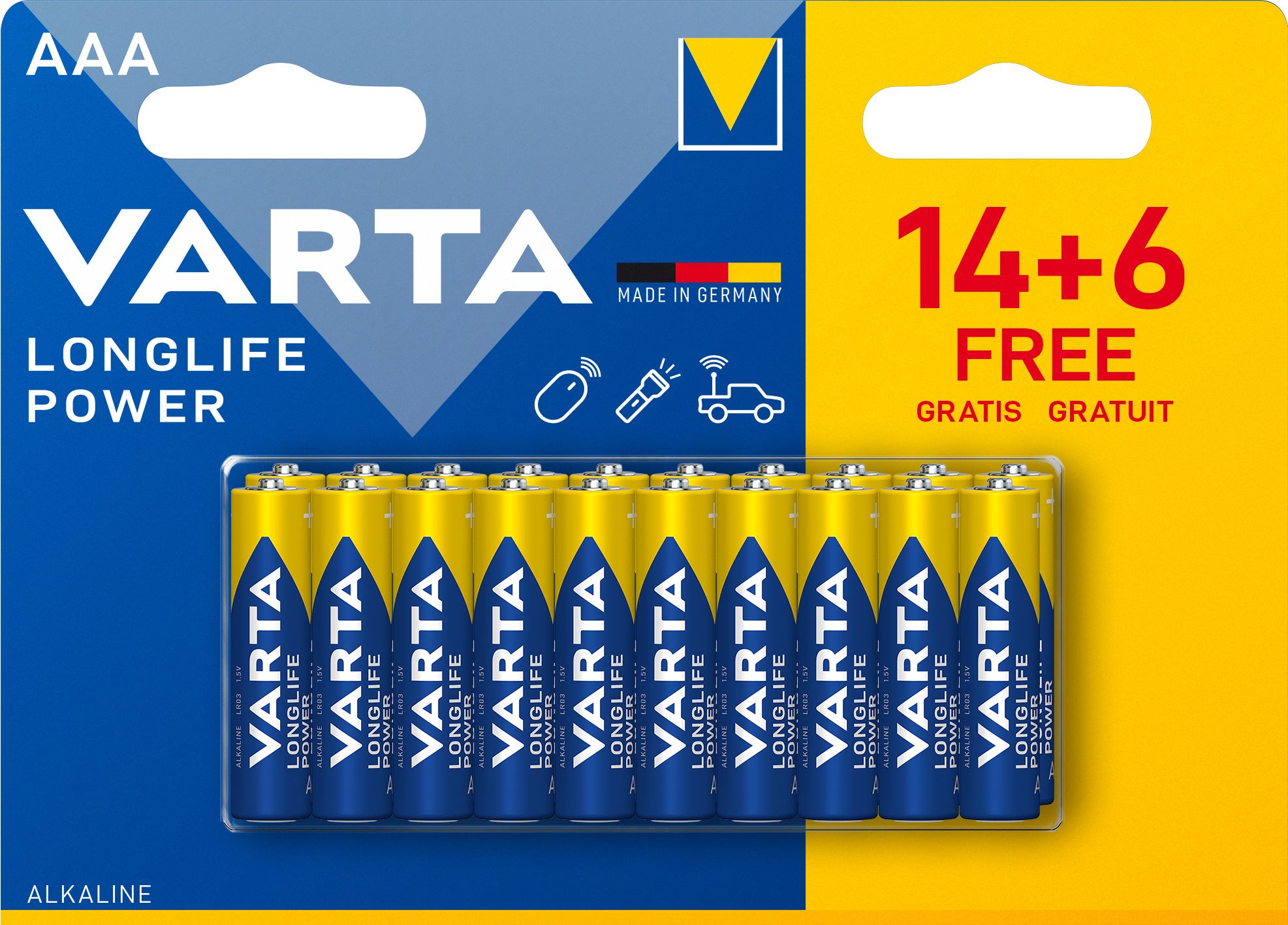 Varta Varta Longlife Power Alkaline AAA Battery 1.5 V