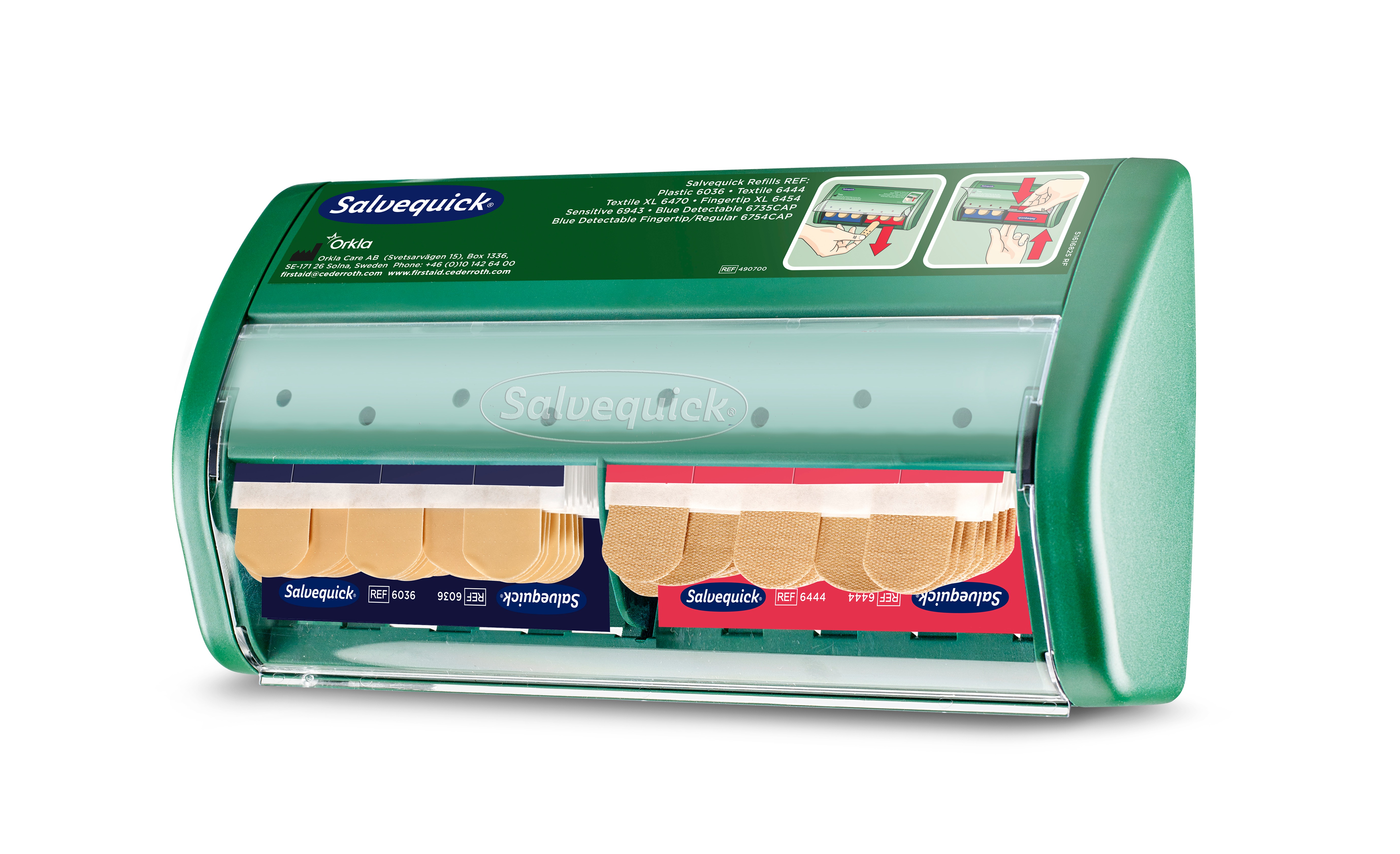 Cederroth Polycarbonate, ABS Green Plaster Dispenser & Plasters Plaster Dispenser, 4 Per Pack Per Package 2300000.00 mm