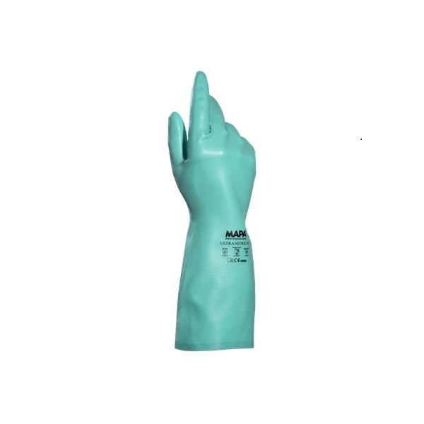Mapa ULTRANITRIL 491 Green Nitrile Glove, Size 7, Nitrile Coating