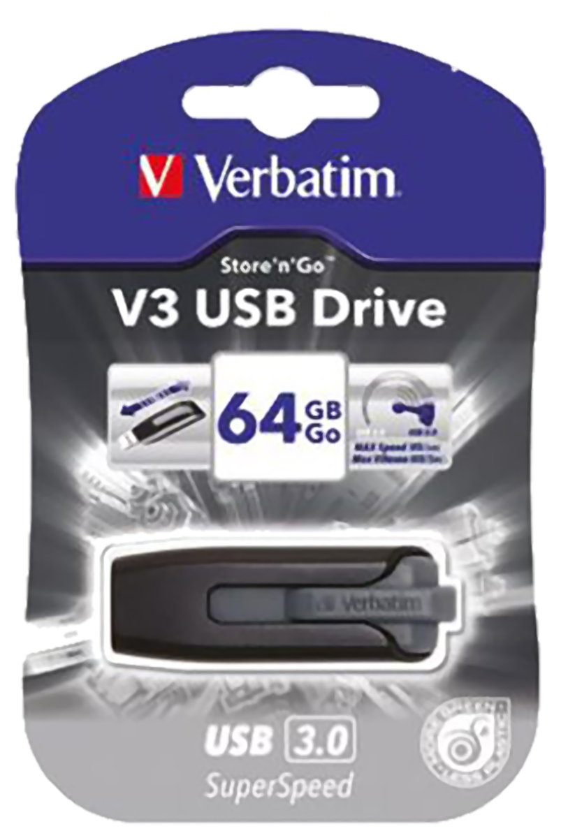 49174 Verbatim Store 'n' Go V3 64 GB USB 3.0 USB Stick