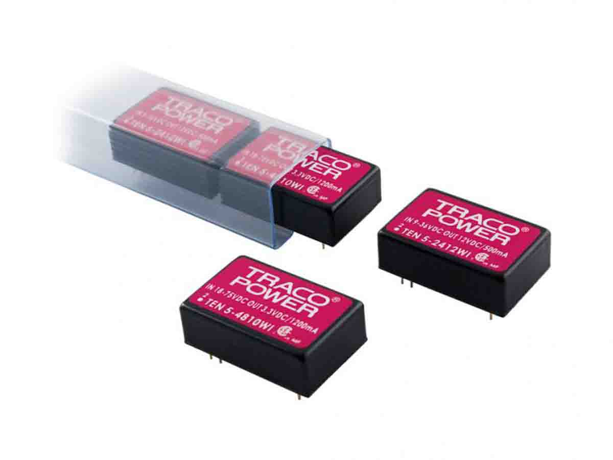 TRACOPOWER TEN 5WI DC-DC Converter, 15V dc/ 400mA Output, 18 → 75 V dc Input, 6W, Through Hole, +85°C Max Temp