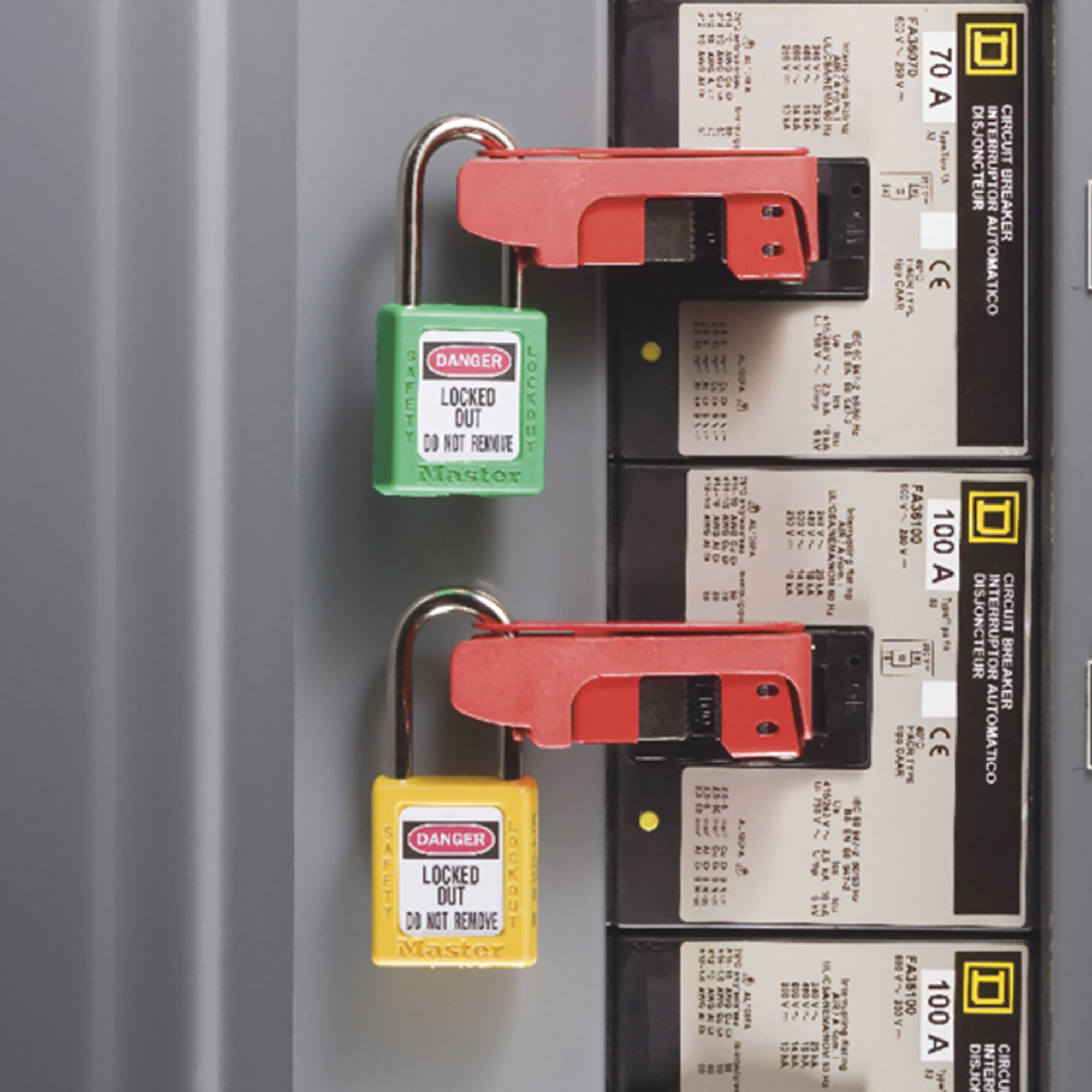 491b Master Lock 1-Lock Lockout Powder Coated Steel Circuit Breaker Lockout