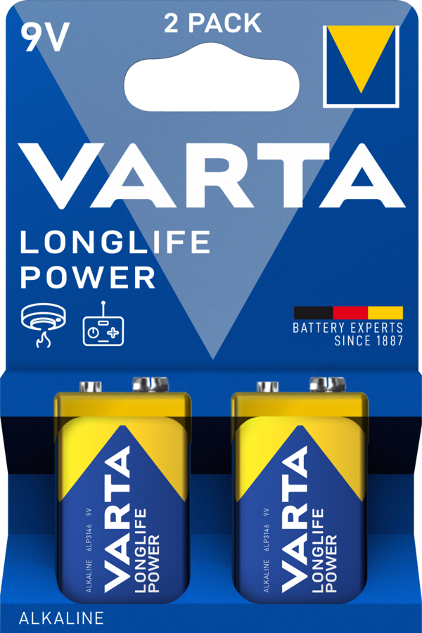 4922121412 Varta 4922 Zn/MnO2 9V Battery 9 V
