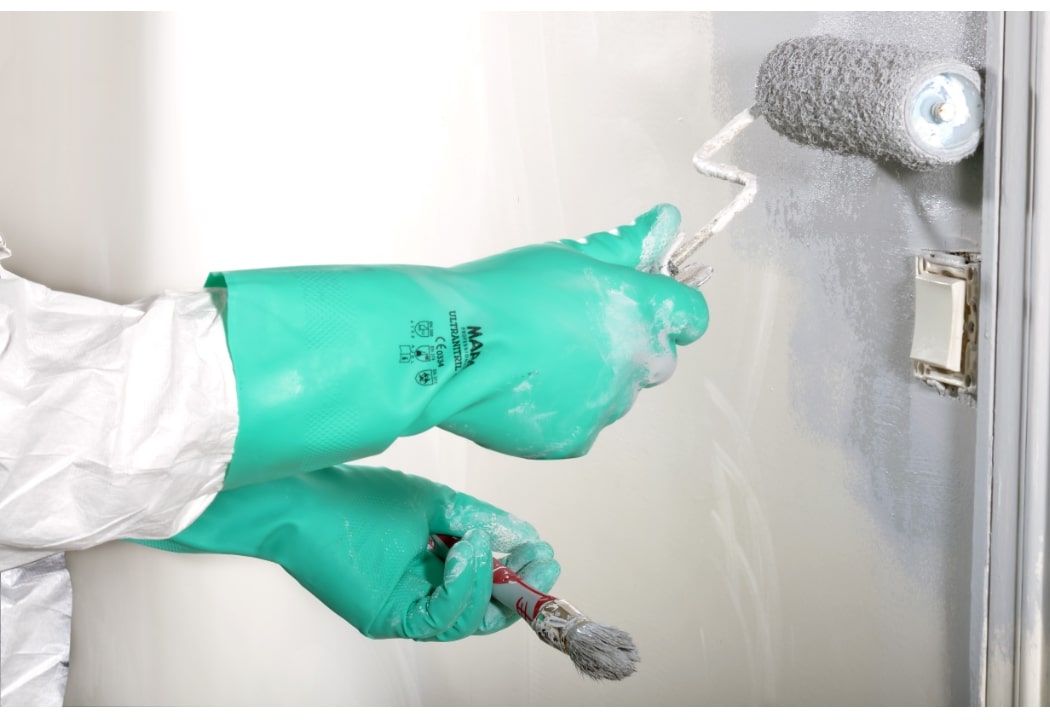 492 Mapa ULTRANITRIL  Green Nitrile Work Gloves, Size 10, Nitrile Coating