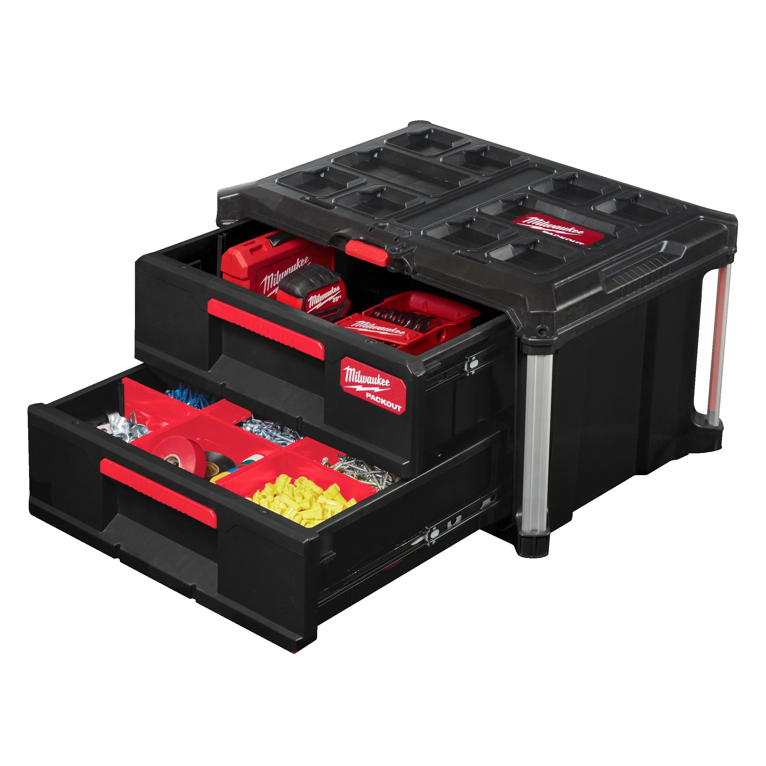 4932472129 Milwaukee 2 Drawer Polymer Tool Box 360 mm 560 mm 410mm