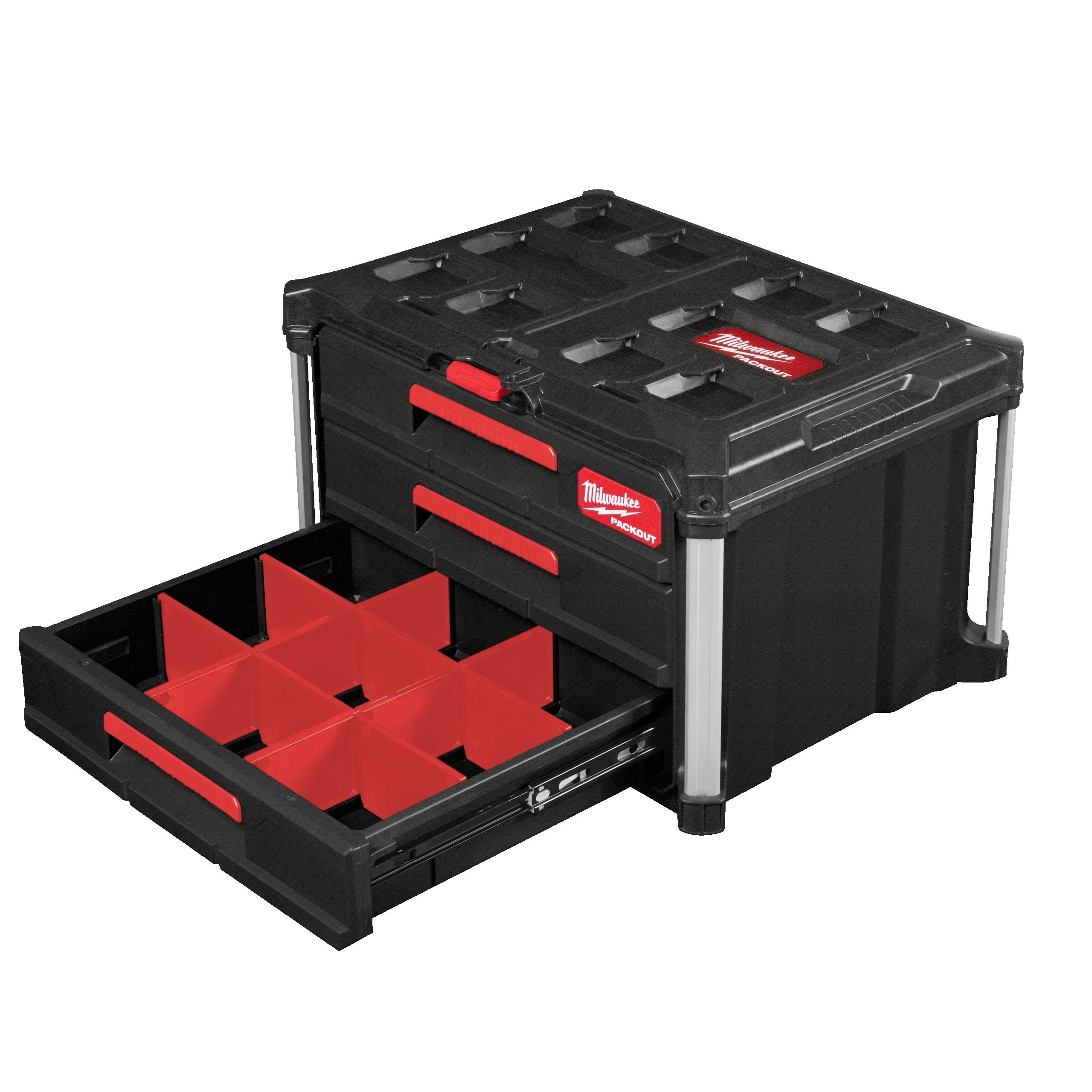 4932472130 Milwaukee 3 Drawer Polyester Tool Box 360 mm 560 mm 410mm