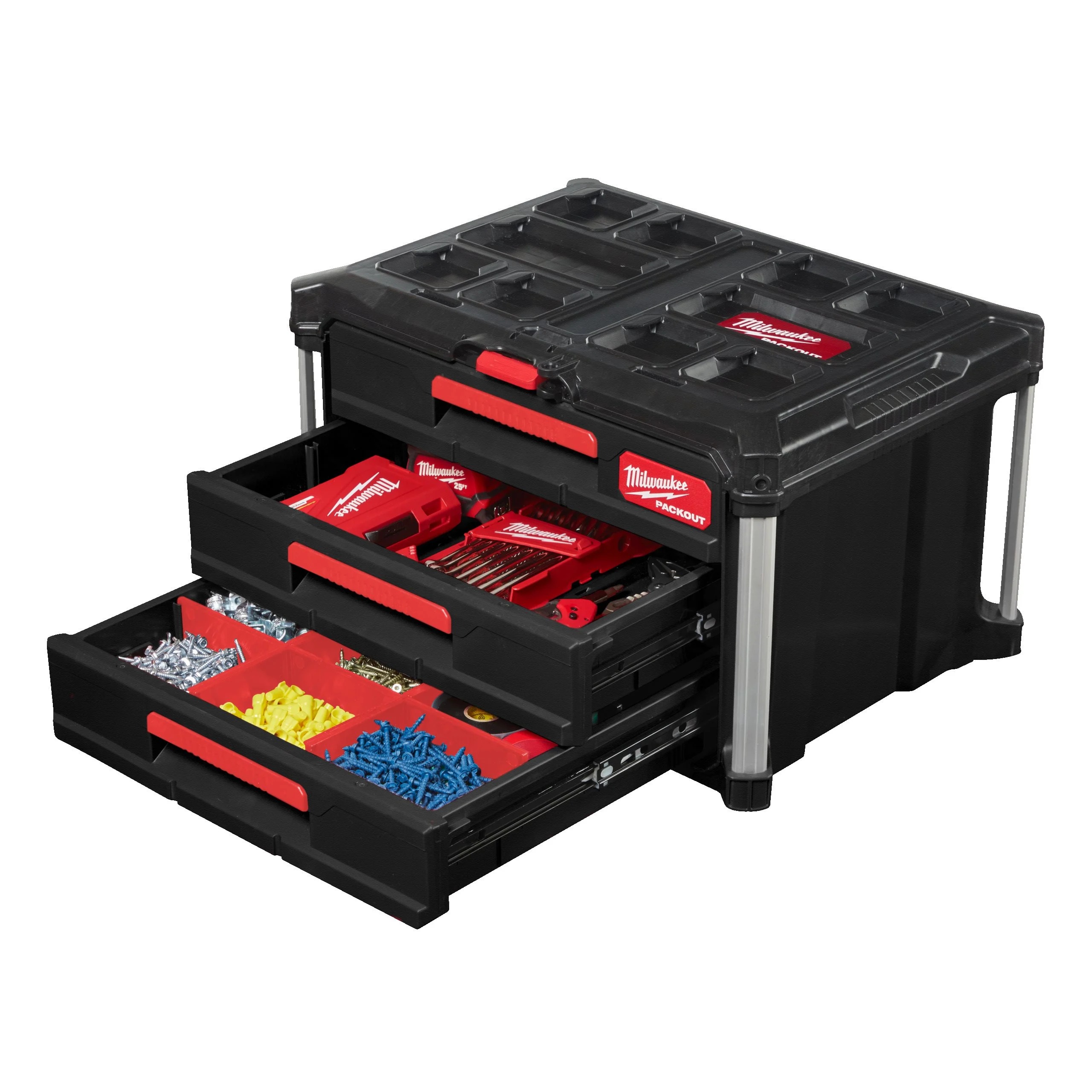4932472130 Milwaukee 3 Drawer Polyester Tool Box 360 mm 560 mm 410mm