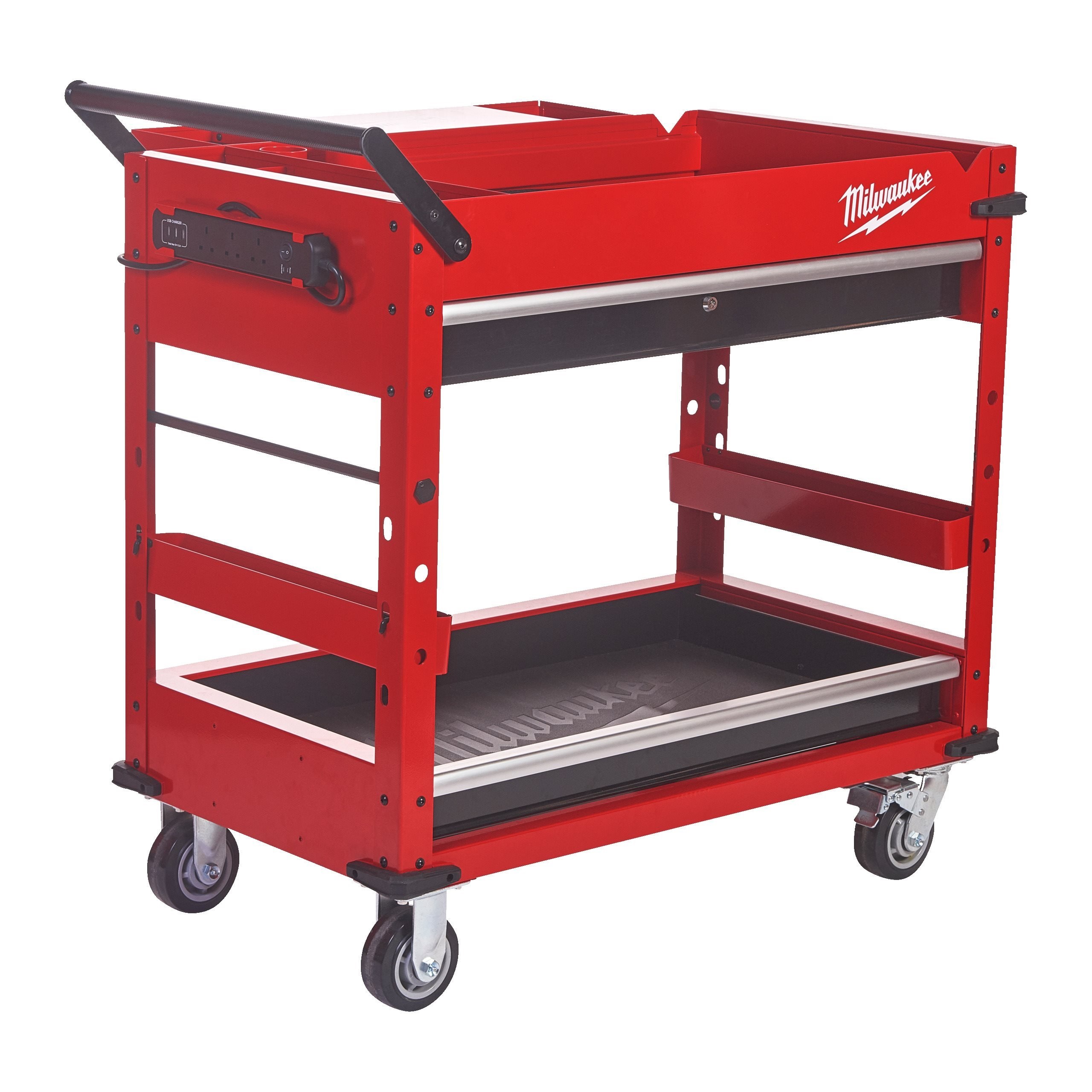 Milwaukee 2 Steel 2 Fixed + 2 Swivel Trolley, 561 mm, 22 kg Load, 991 mm