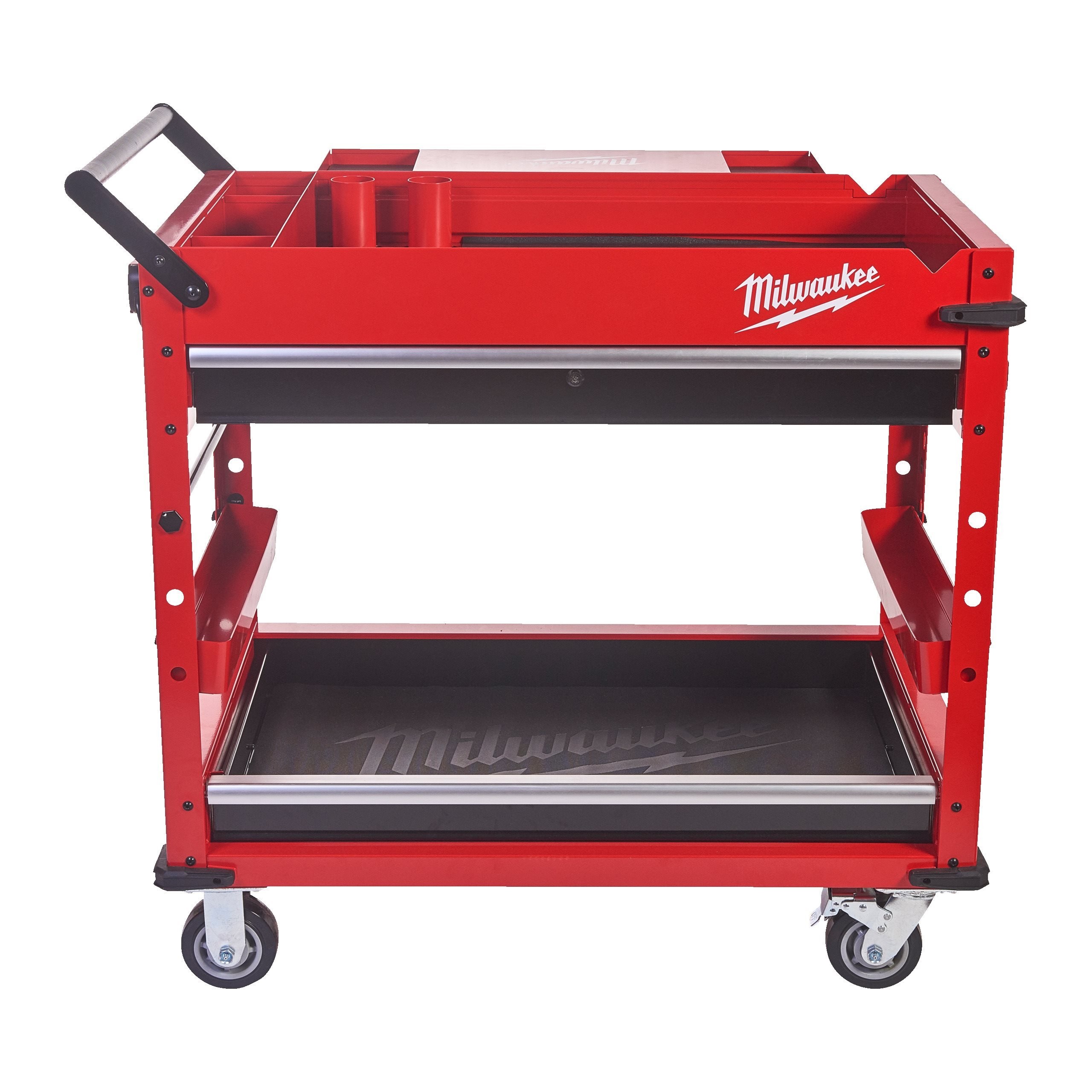 4932478857 Milwaukee 2 Steel 2 Fixed + 2 Swivel Trolley, 561 mm, 22 kg Load, 991 mm