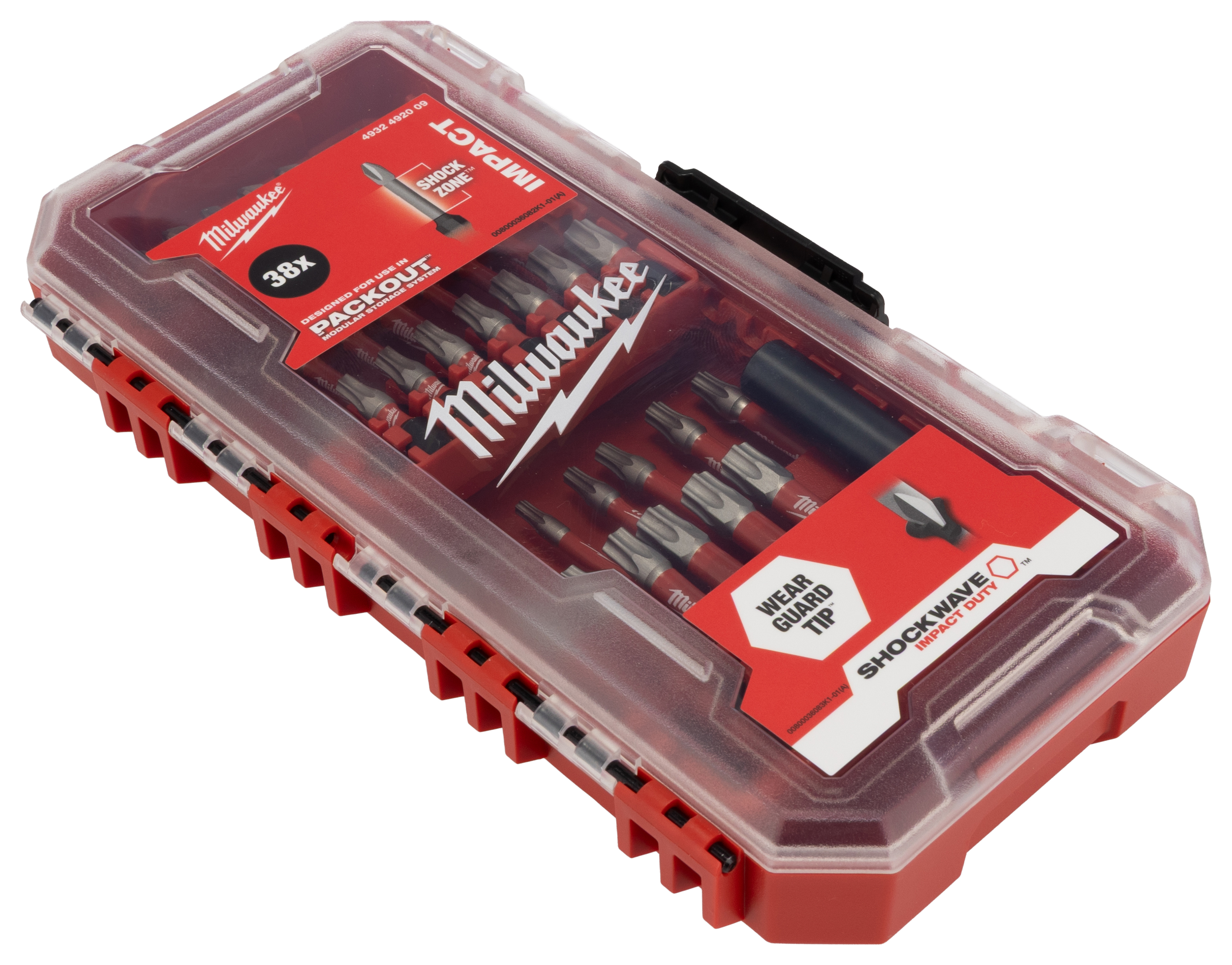 4932492009 Milwaukee Impact, Hex Impact Bit Set 38 Pieces