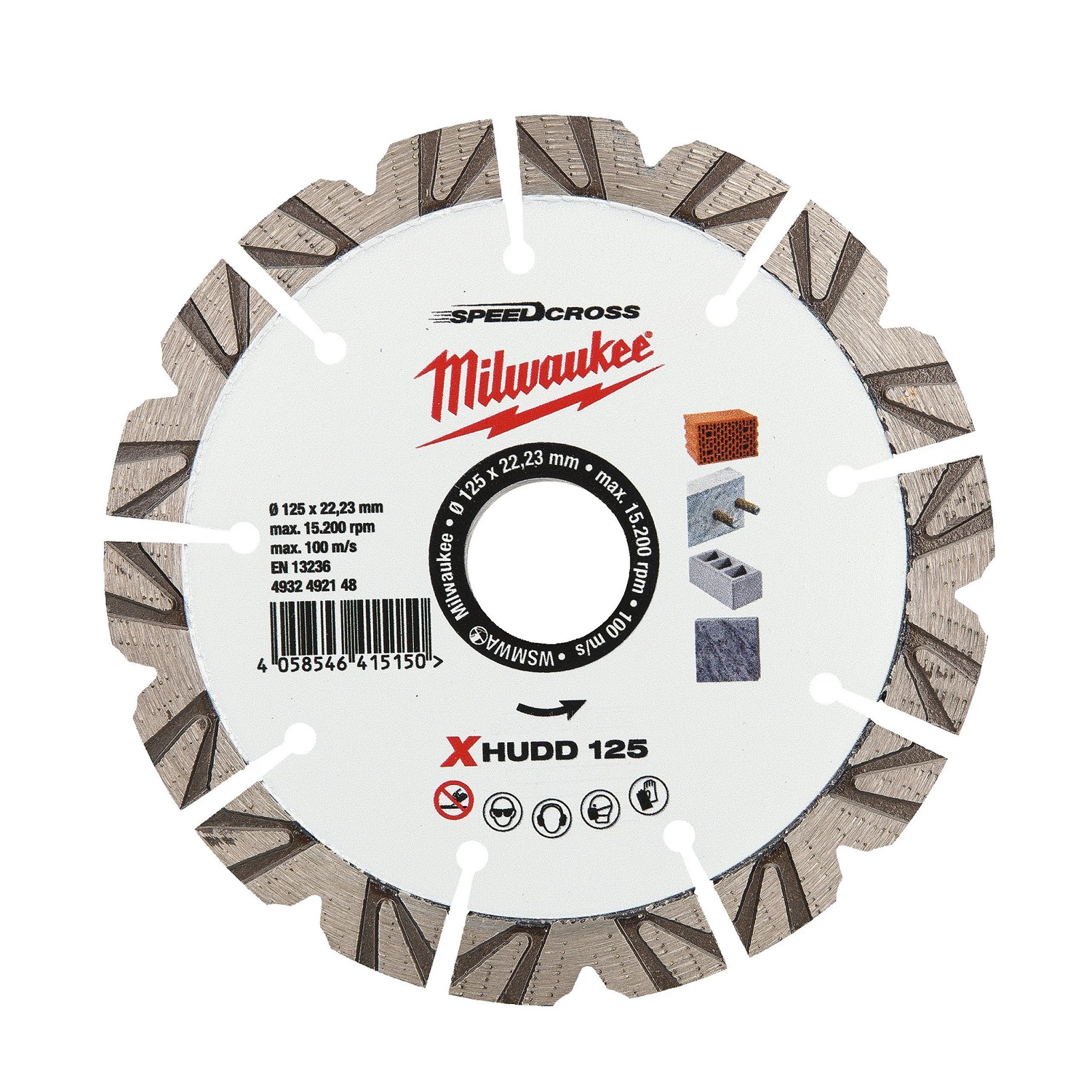 Milwaukee XHUDD Diamond, 125 mm x 2.6 mm Thick, 1 Grit 1 Per Pack