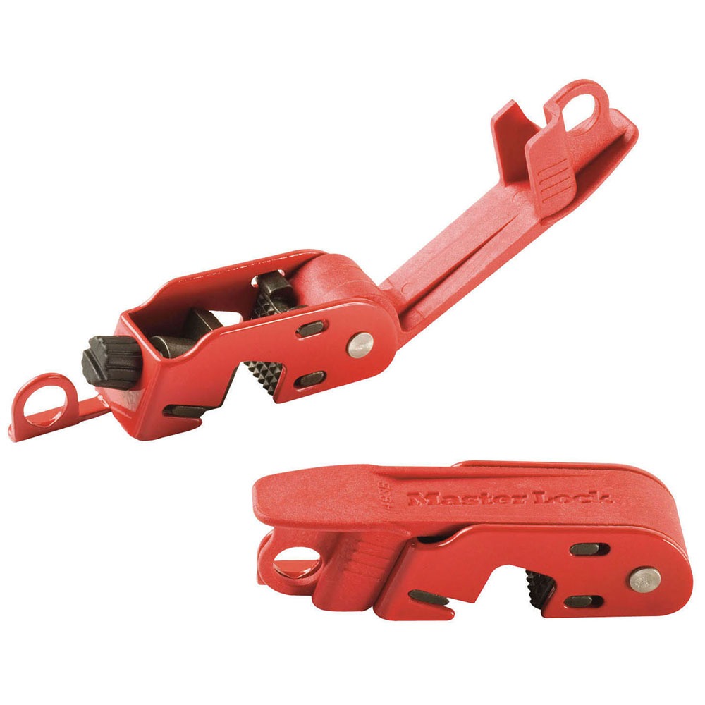 Master Lock Red Lockout Powder Coated Steel, Reinforced Polymer Circuit Breaker Lockout, 2.3 mm