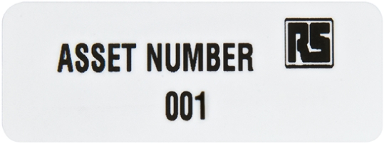 494-534 RS PRO Adhesive Pre-Printed Adhesive Label-Asset Number-. Quantity: 999 Per Pack
