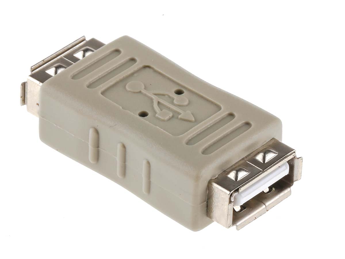 495-5336 RS PRO USB Type A to Female to USB Type A Female Adapter