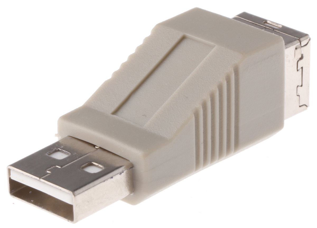 495-5358 RS PRO USB Type A to Male to USB B Female Adapter