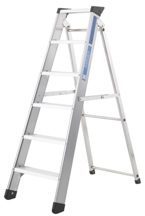 Zarges Aluminium 10 steps Step Ladder, 2.16m platform height, 2.16 m open length