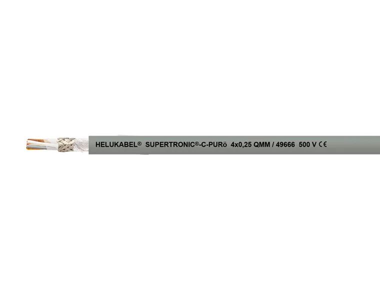 Helukabel SUPERTRONIC-C Control Cable, 7 Cores, 0.34mm² 22 AWG, Screened, Grey Polyurethane Compound Thermoplastic