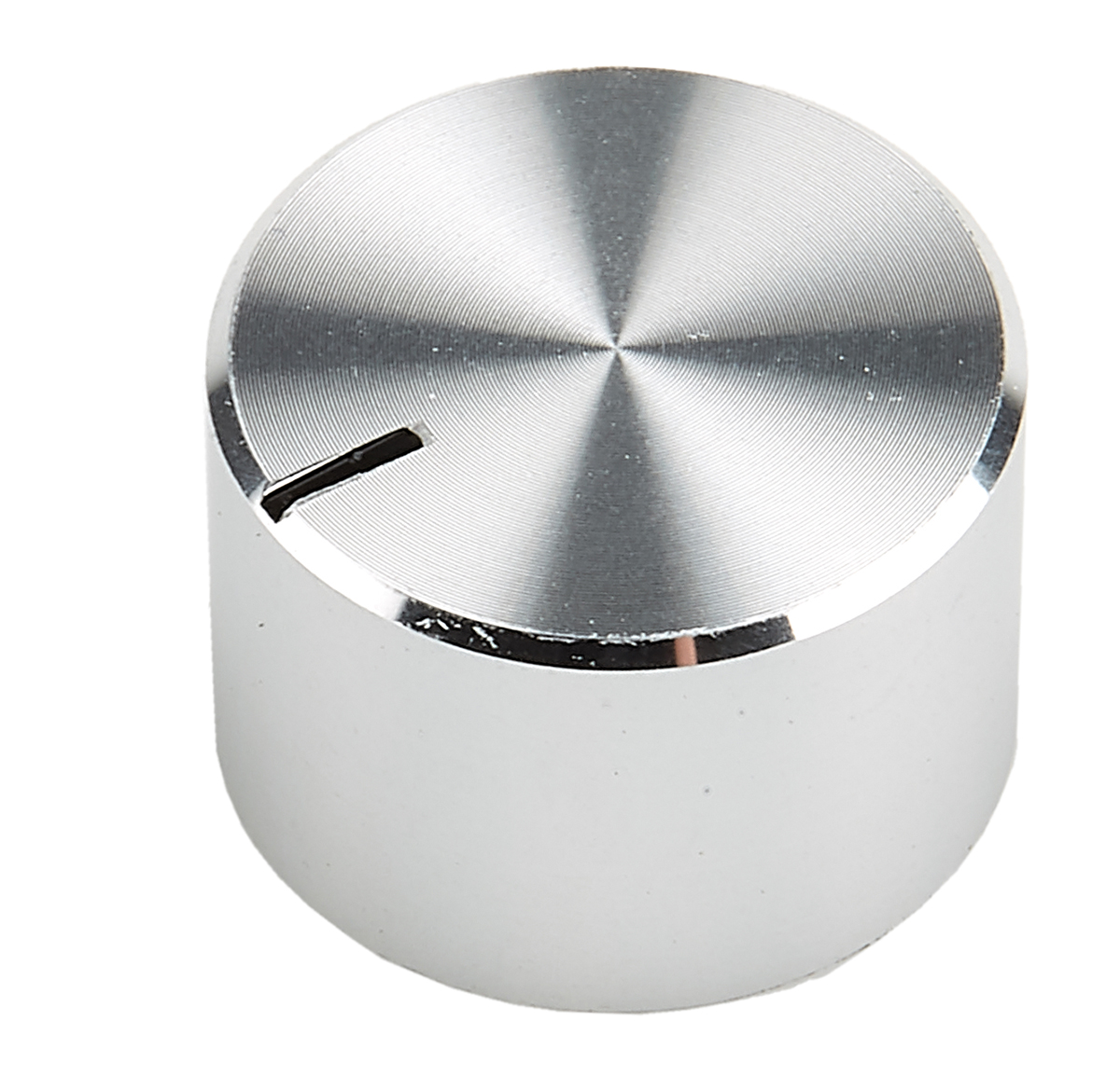 RS PRO 18 mm Knob Diameter Silver Potentiometer Knob for 6.4 mm Shaft Circular