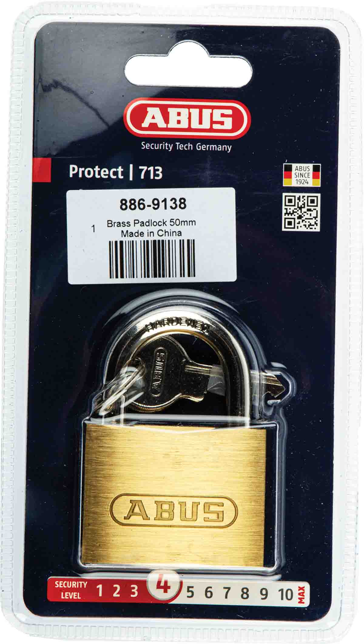 49970 ABUS Key Brass Padlock Weatherproof, 7 mm Shackle, 48 mm Body