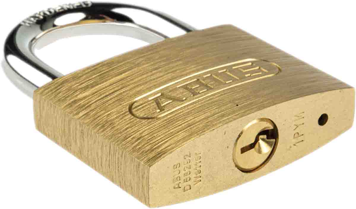 49970 ABUS Key Brass Padlock Weatherproof, 7 mm Shackle, 48 mm Body