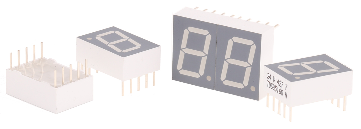 TDSG5160 Vishay 7-Segment LED Display, CC Green 9.5 mcd RH DP 13mm