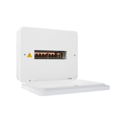 ez9e8mcu Schneider Electric 8 Metal Consumer Unit, 100A, BS EN 61439-3, IK05, REACH, IPXX, IP3X, BS 7671:Amendment 3 IPXX, IP3X