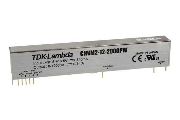 TDK-Lambda CHVM DC-DC Converter, 0 → 350V dc/ 7mA Output, 10.8 → 13.2 V dc Input, 2.45W, Through Hole,