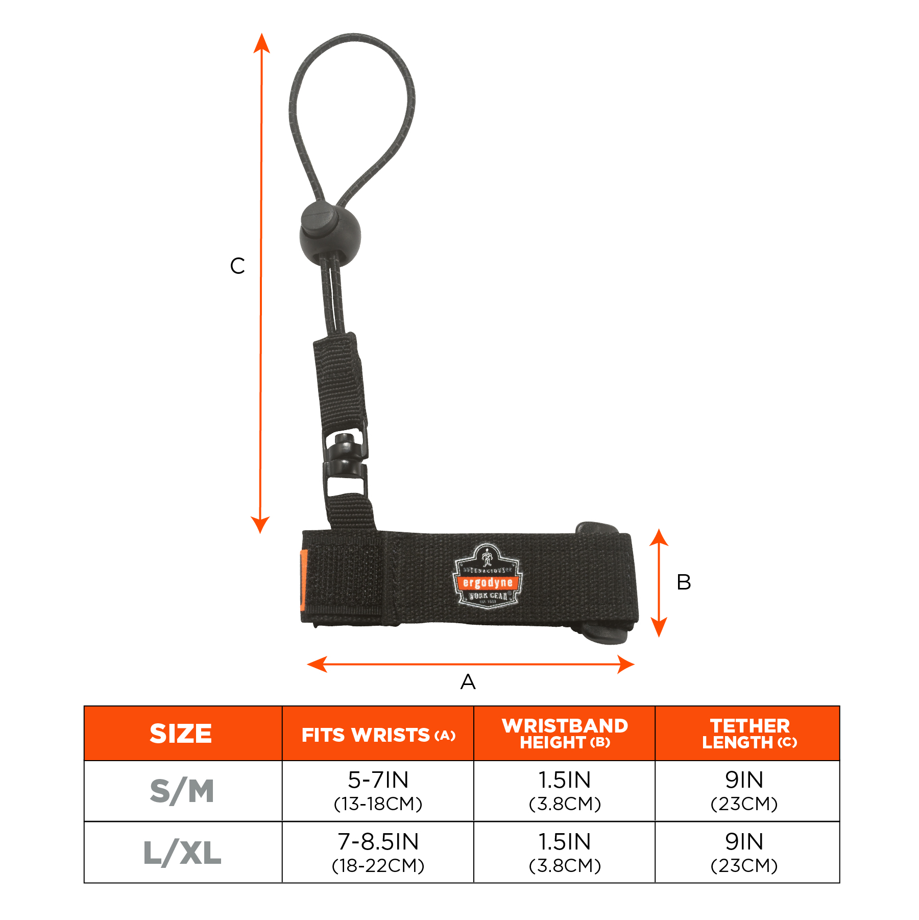 19052 Ergodyne L/XL Elastic, Polyester Tool Lanyard Lanyard, 0.9kg Capacity
