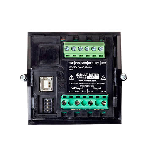apm-m2-apo Trumeter APM LCD Digital Panel Multifunction Meter for Frequency, Voltage, MPS,  68 mm  x 68 mm