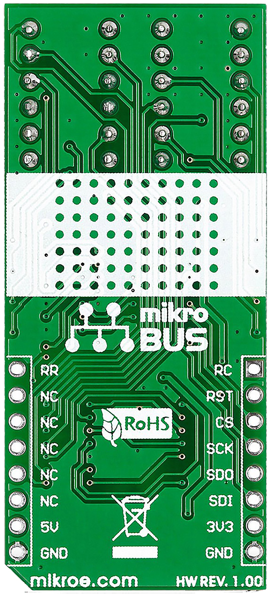 mikroe-1993 MikroElektronika MIKROE-1993, 7x10 R Click LED Matrix Display Add On Board With 74HC595