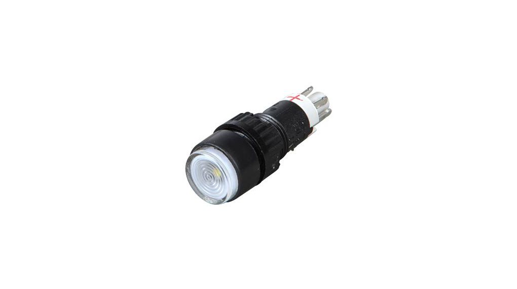 RAFI 1.15.106 Series Illuminated Push Button Switch, On-On, Panel Mount, 9.1mm Cutout, 1NO+1NC, White LED, 24V, IP40