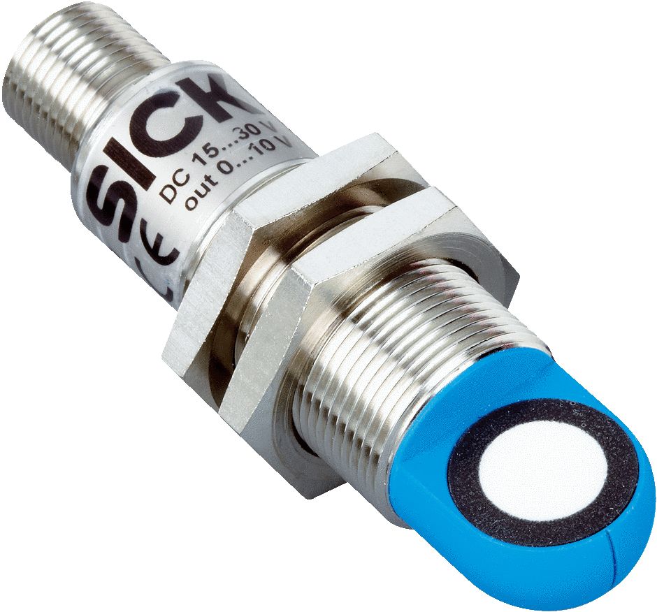 SICK Ultrasonic Threaded Barrel Proximity Sensor, M18, 20 mm Detection 4-20 mA, 10 → 30 V dc