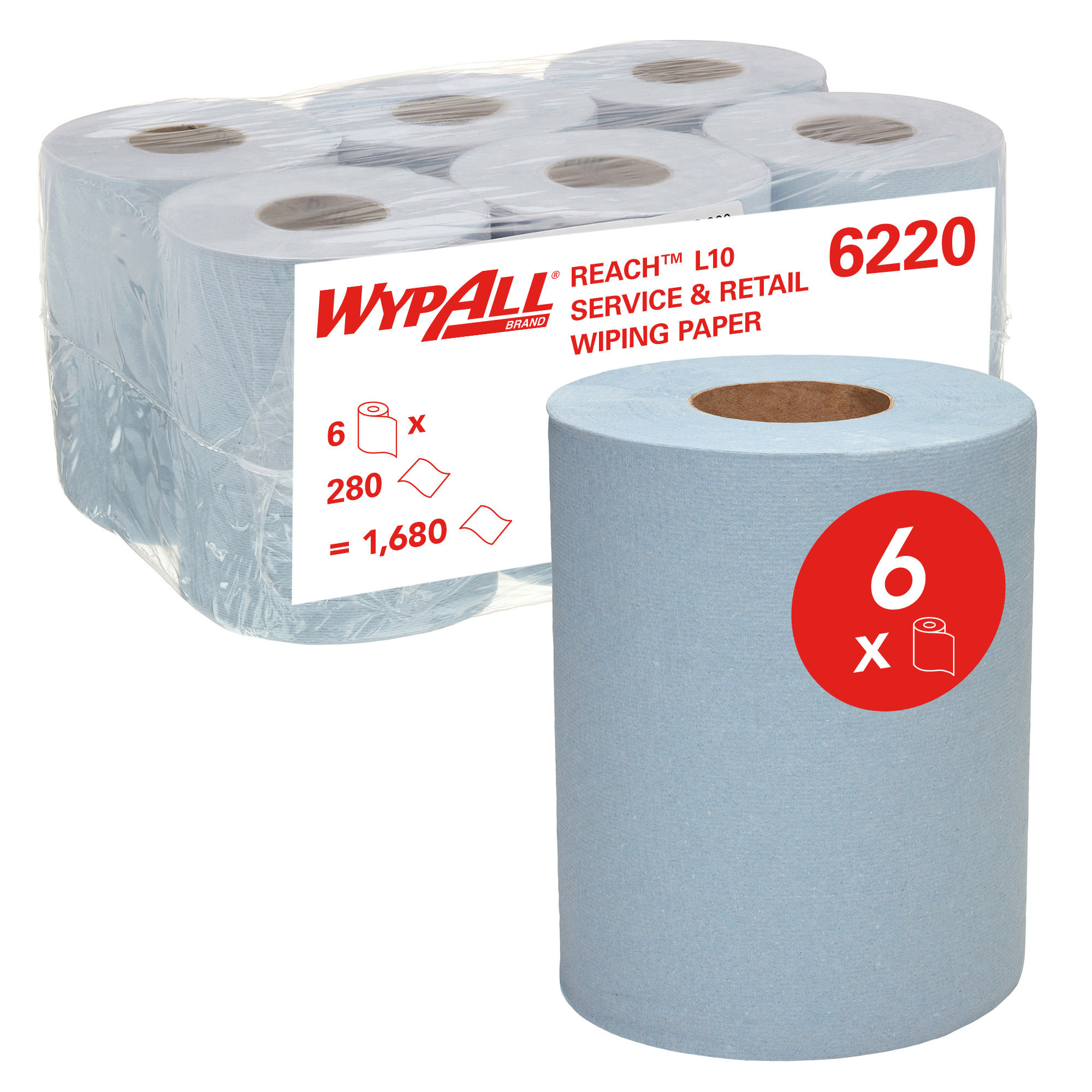 WYPALL WypAll Rolled Blue Paper Towel, 380 x 183mm, 1680 Sheets
