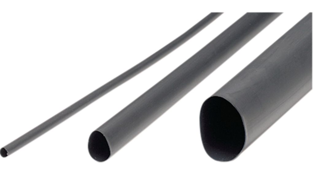 RND Halogen Free Heat Shrink Tube, Black 6 → 3mm Sleeve Dia. x 10m Length 2:1 Ratio, RND 465 Series