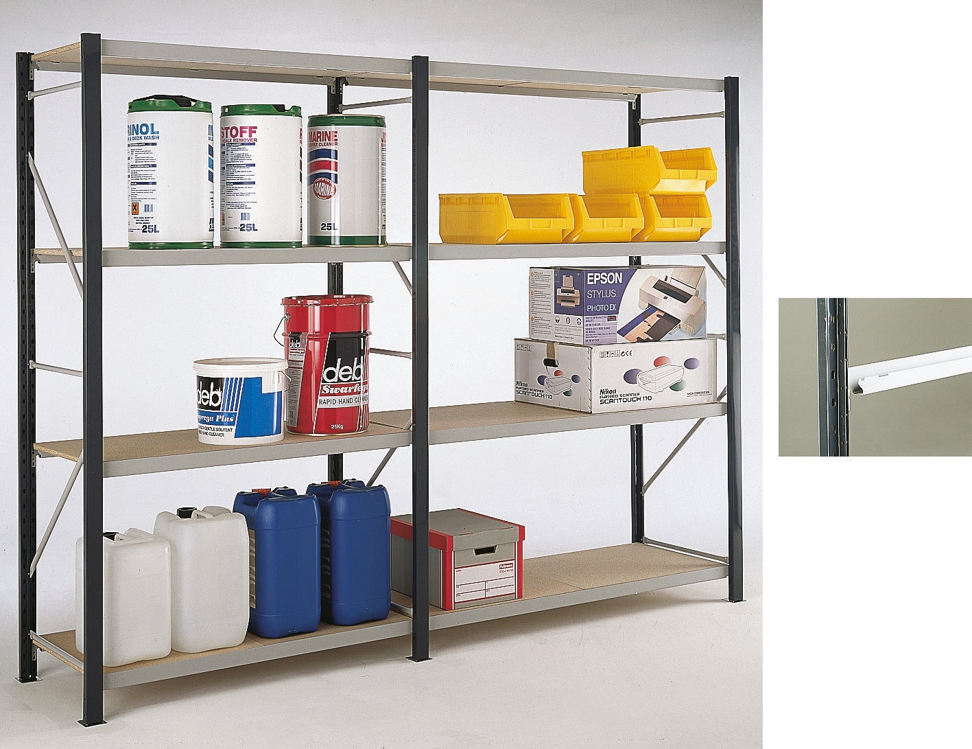 RS PRO Chipboard Grey Twinspan Chipboard Shelf, 18mm, 1500mm