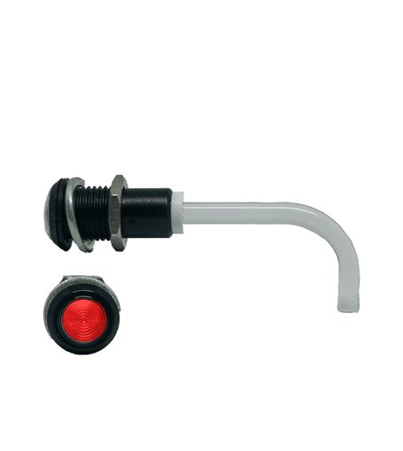 RHD-0900-3000-F9PZR67PR Bivar, Panel Mount Right Angle LED Light Pipe, Red Round Lens