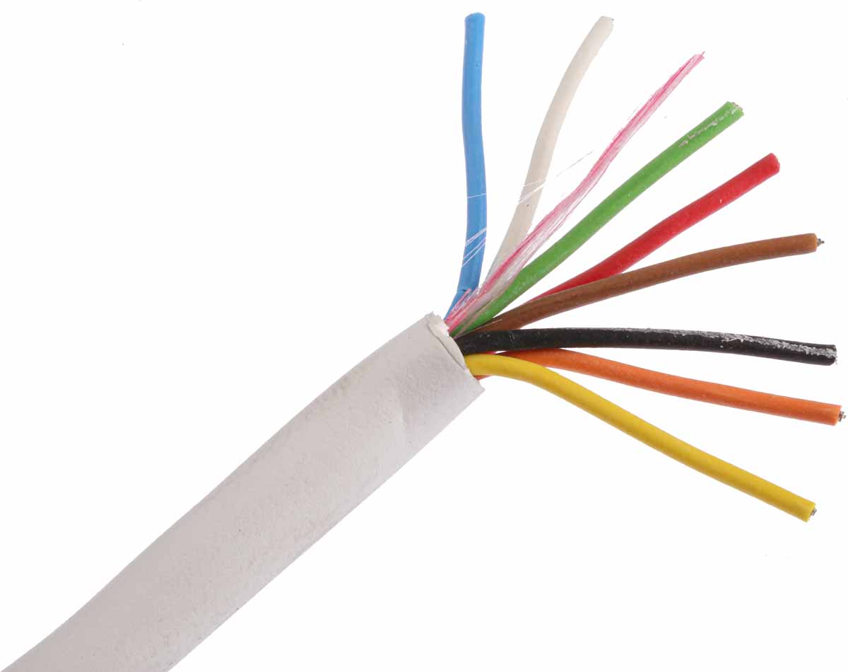 RS PRO Control Cable, 8 Cores, 0.19 mm², Unscreened, 100 m, White Polyvinyl Chloride Sheath