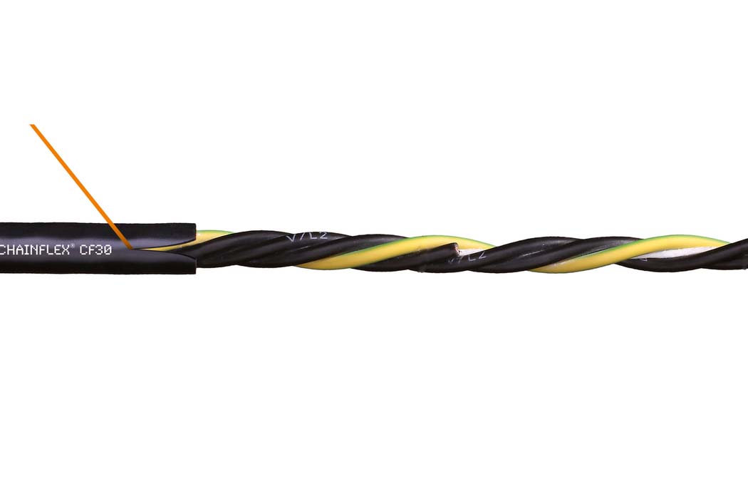 Igus chainflex CF30 Control Cable, 4 Cores, 1.5 mm², YY, Unscreened, 10m, Black PVC Sheath, 15 AWG