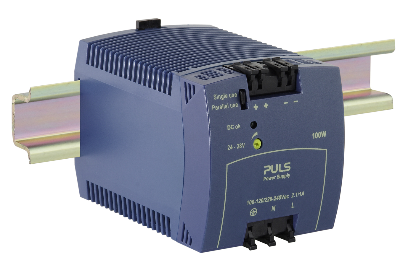 PULS ML100 DIN Rail Power Supply, 120V ac Input, 28V dc Output, 4.2A Output, 100W