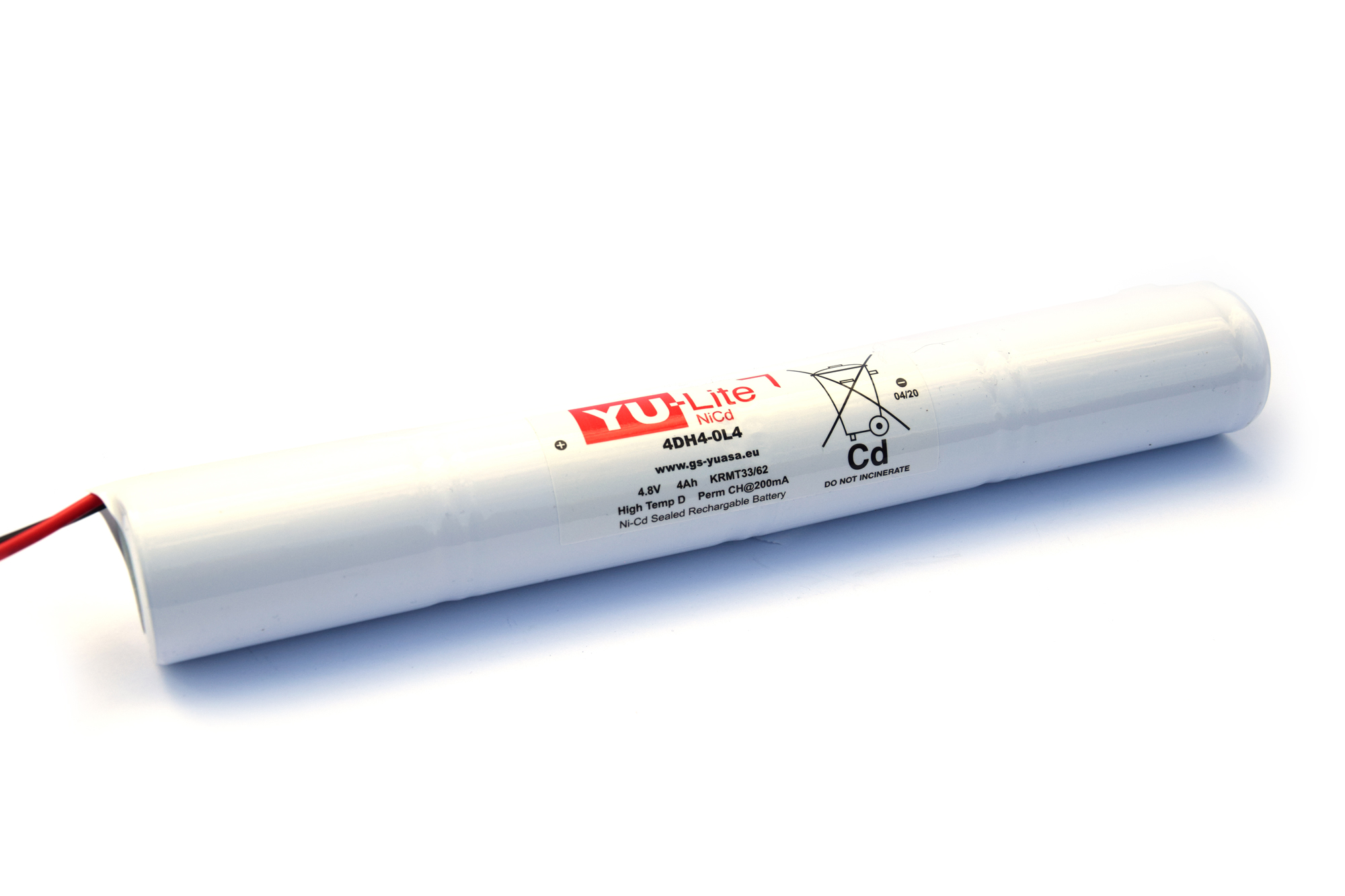 Yuasa NiCd 4.8 V Battery, 4 Ah x 238 mm
