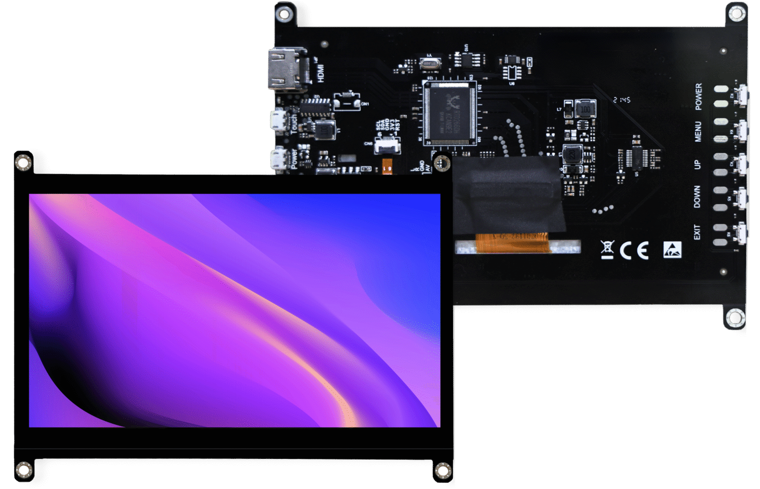 4D Systems 4DHDMI-70-1024-600-CT-EAR-500 LCD Display Module Touch Screen, 7 in, 1024 x 600 pixel