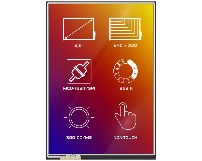 4D Systems 4DLCD-28320240-IPS TFT LCD Display, 71.12 mm, 240 x 320 pixel