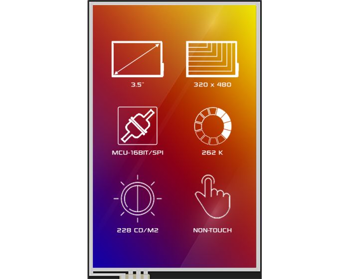 4D Systems 4DLCD-35480320-IPS TFT LCD Display, 88.9 mm, 320 x 480 pixel