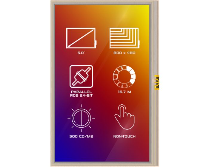 4D Systems 4DLCD-50800480-IPS TFT LCD Display, 5 in, 800 x 480 pixel