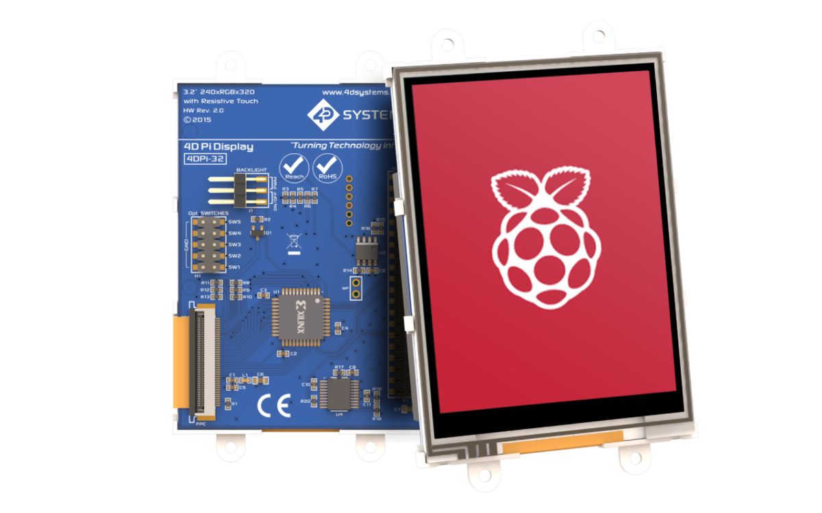 4D Systems 4DPI-32-II LCD Colour Display Touch Screen, 3.2 in, 320 x 240 pixel