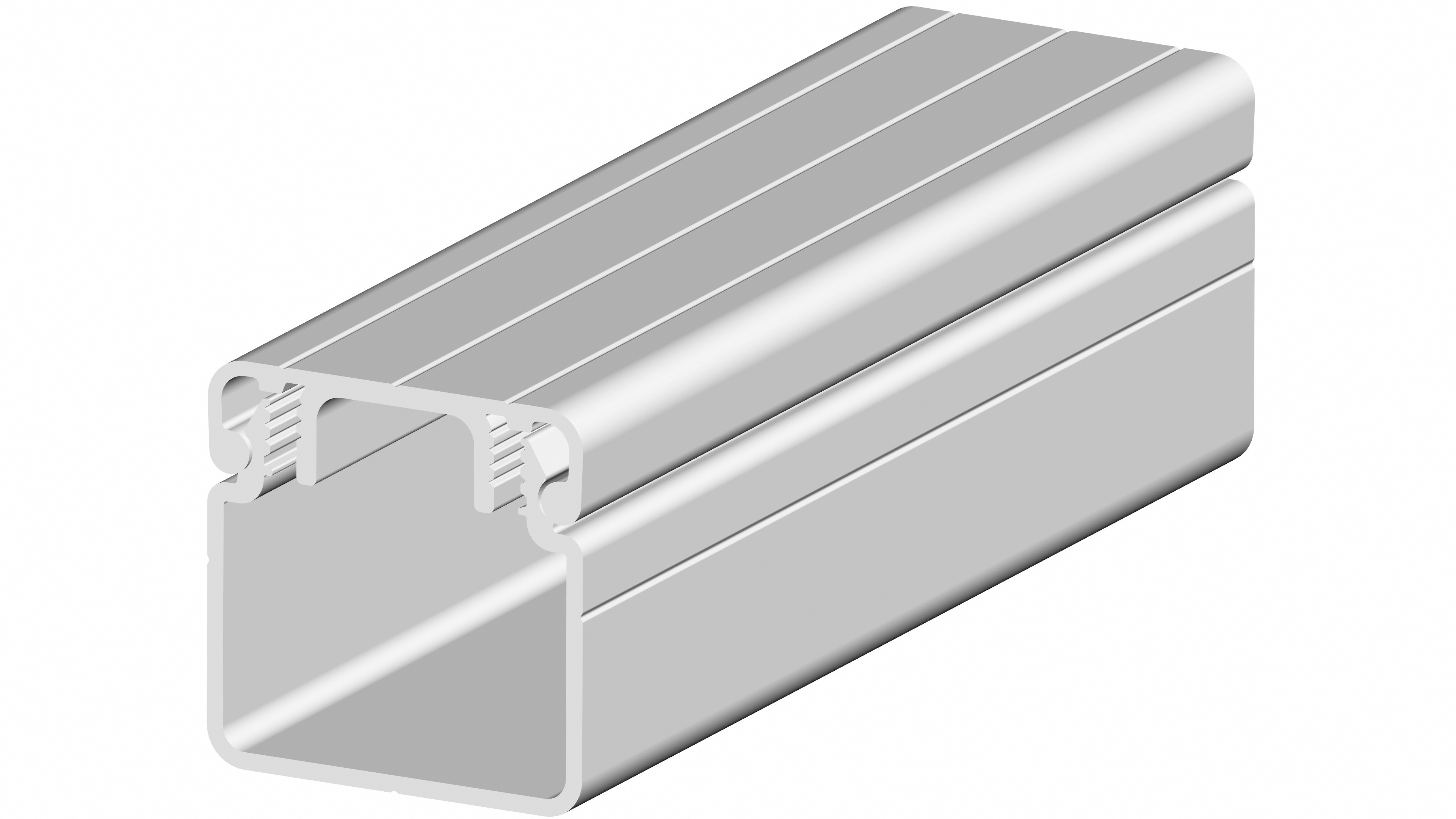 RS PRO Silver Cable Trunking - Open Slot, W30 mm x D30mm, L1m, Aluminium
