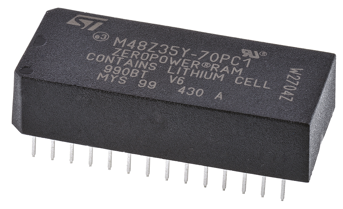 m48z35y-70pc1 STMicroelectronics 256kbit 70ns NVRAM, 28-Pin PCDIP, M48Z35Y-70PC1